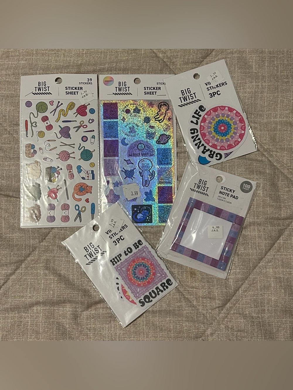 JOANN’S Big Twist Assorted Sticker & Sticky Note Pack
